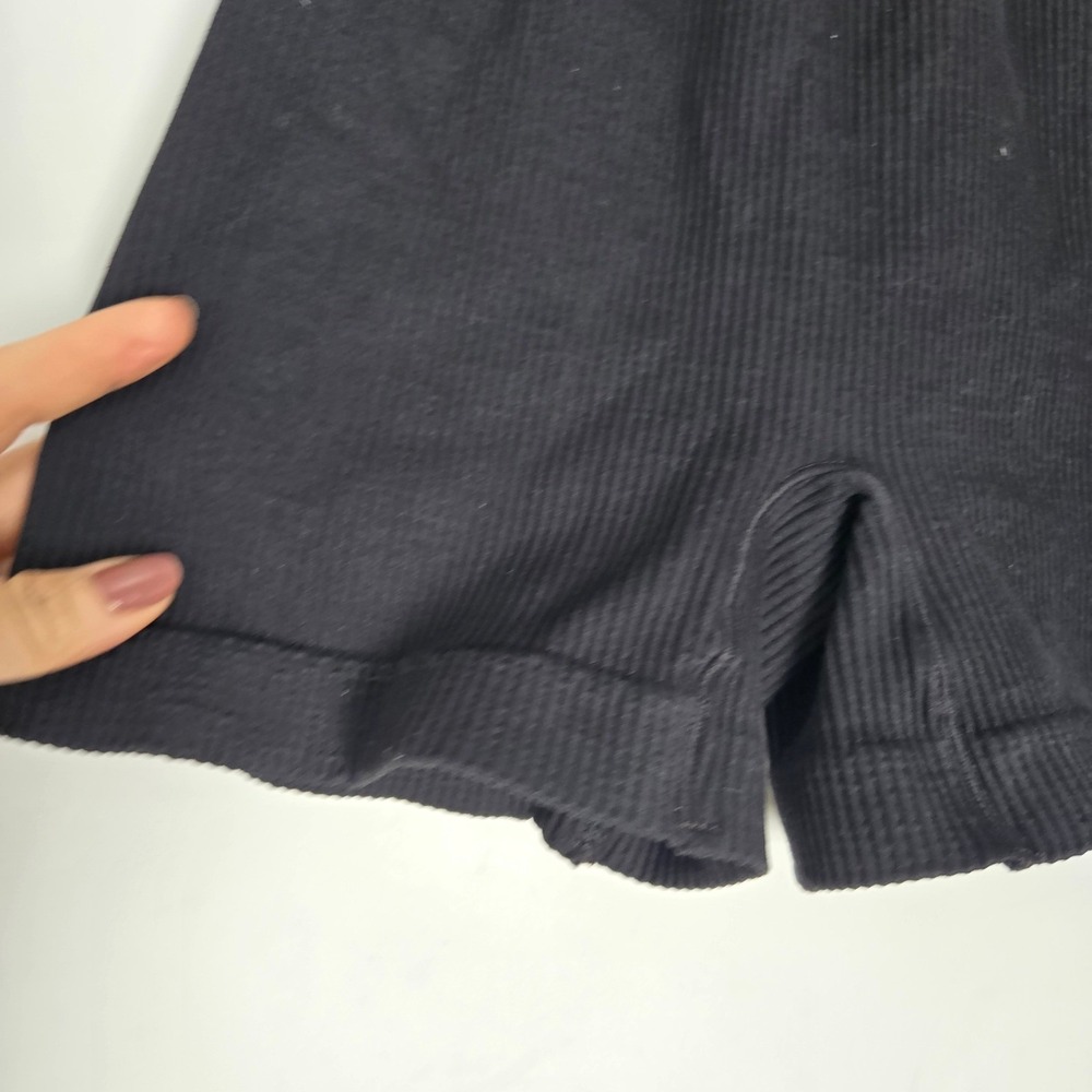 Free People Movement‎ XS Ribbed Bike Shorts Black Seamless Seamless High Waisted - Picture 2 of 7